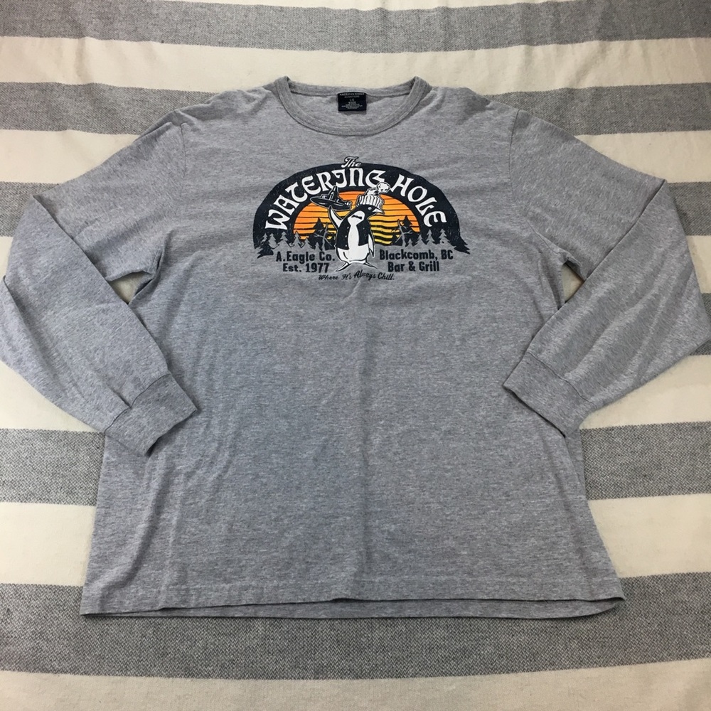 American Eagle Large Longsleeve Gray T Shirt